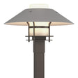 Hubbardton Forge 2021 Coastal Dark Smoke Coastal Burnished Steel Opal Glass (GG) Henry Outdoor Post Light