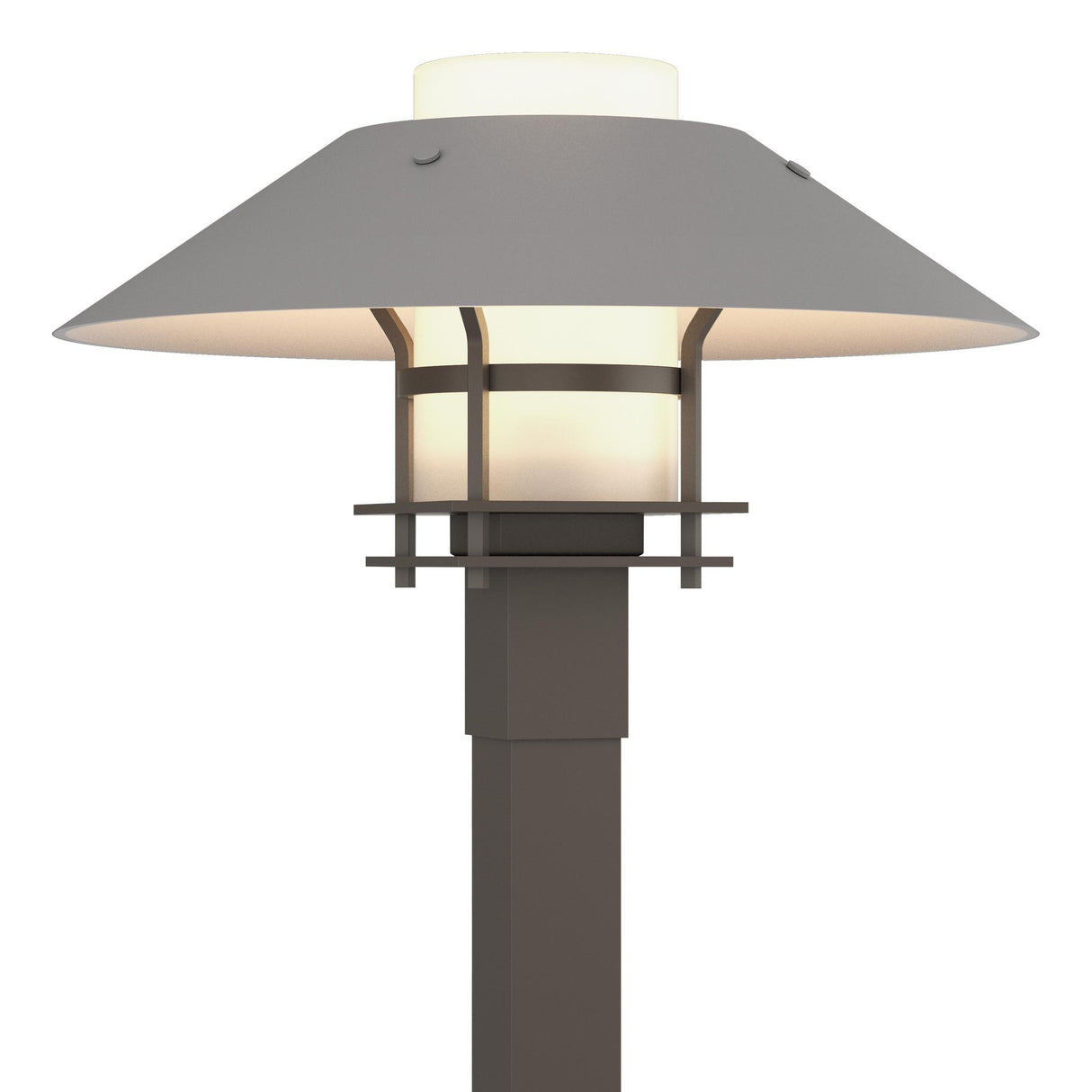Hubbardton Forge 2021 Coastal Dark Smoke Coastal Burnished Steel Opal Glass (GG) Henry Outdoor Post Light