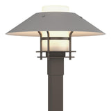 Hubbardton Forge 2021 Coastal Dark Smoke Coastal Burnished Steel Opal Glass (GG) Henry Outdoor Post Light