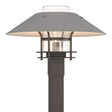 Hubbardton Forge 2021 Coastal Dark Smoke Coastal Burnished Steel Clear Glass (ZM) Henry Outdoor Post Light