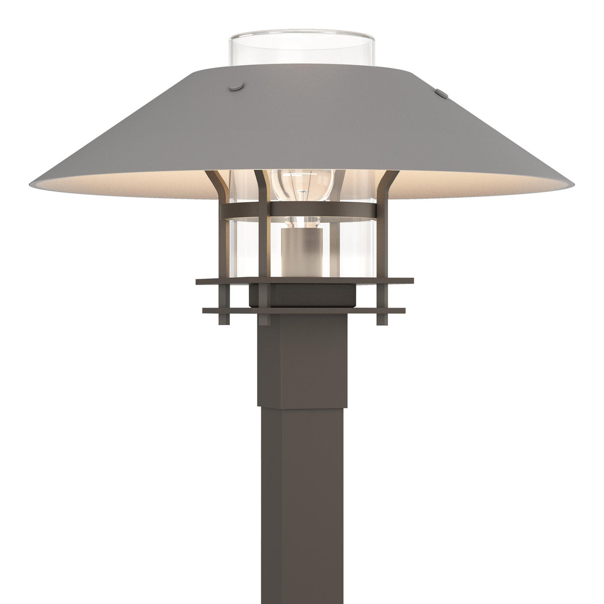 Hubbardton Forge 2021 Coastal Dark Smoke Coastal Burnished Steel Clear Glass (ZM) Henry Outdoor Post Light