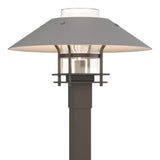 Hubbardton Forge 2021 Coastal Dark Smoke Coastal Burnished Steel Clear Glass (ZM) Henry Outdoor Post Light
