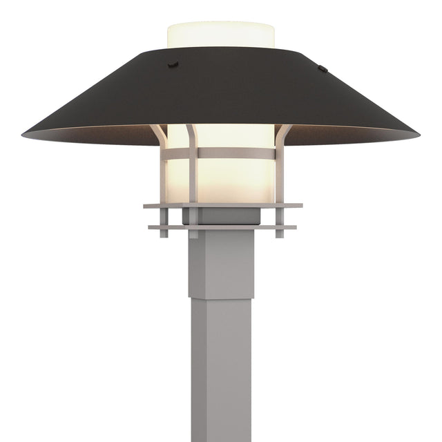 Hubbardton Forge 2021 Coastal Burnished Steel Coastal Oil Rubbed Bronze Opal Glass (GG) Henry Outdoor Post Light