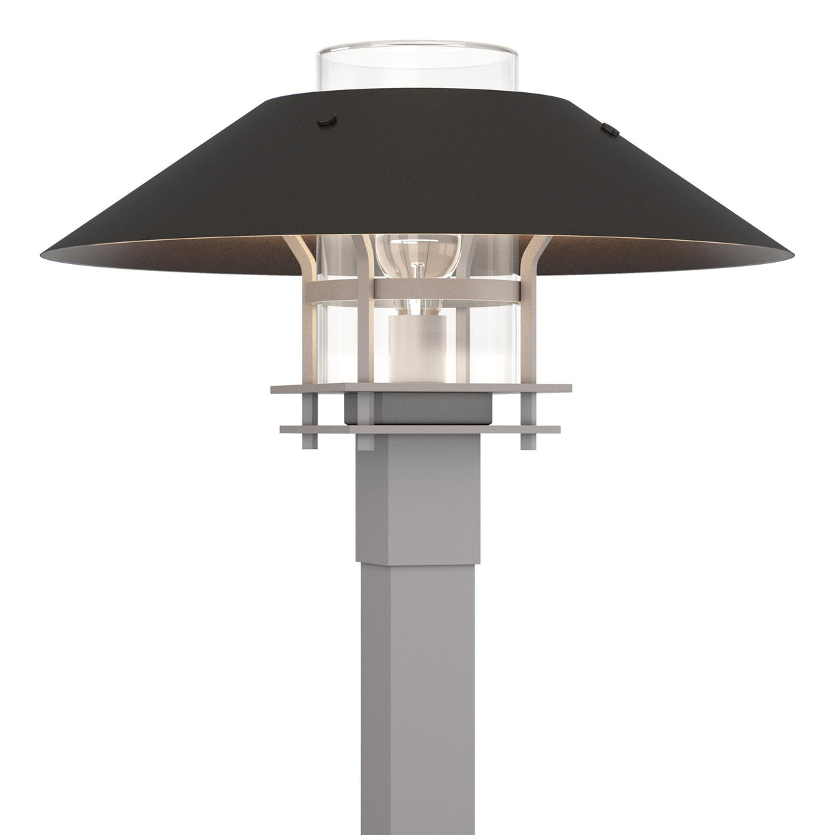 Hubbardton Forge 2021 Coastal Burnished Steel Coastal Oil Rubbed Bronze Clear Glass (ZM) Henry Outdoor Post Light