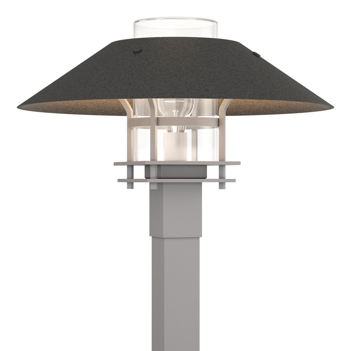 Hubbardton Forge 2021 Coastal Burnished Steel Coastal Natural Iron Clear Glass (ZM) Henry Outdoor Post Light