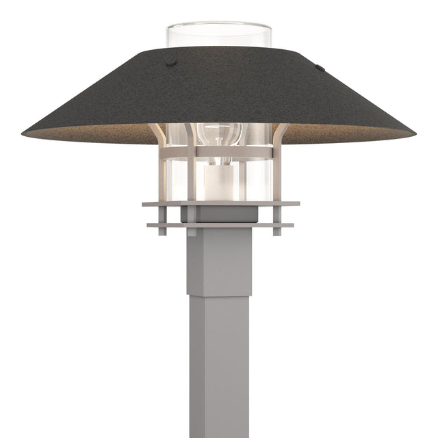 Hubbardton Forge 2021 Coastal Burnished Steel Coastal Natural Iron Clear Glass (ZM) Henry Outdoor Post Light