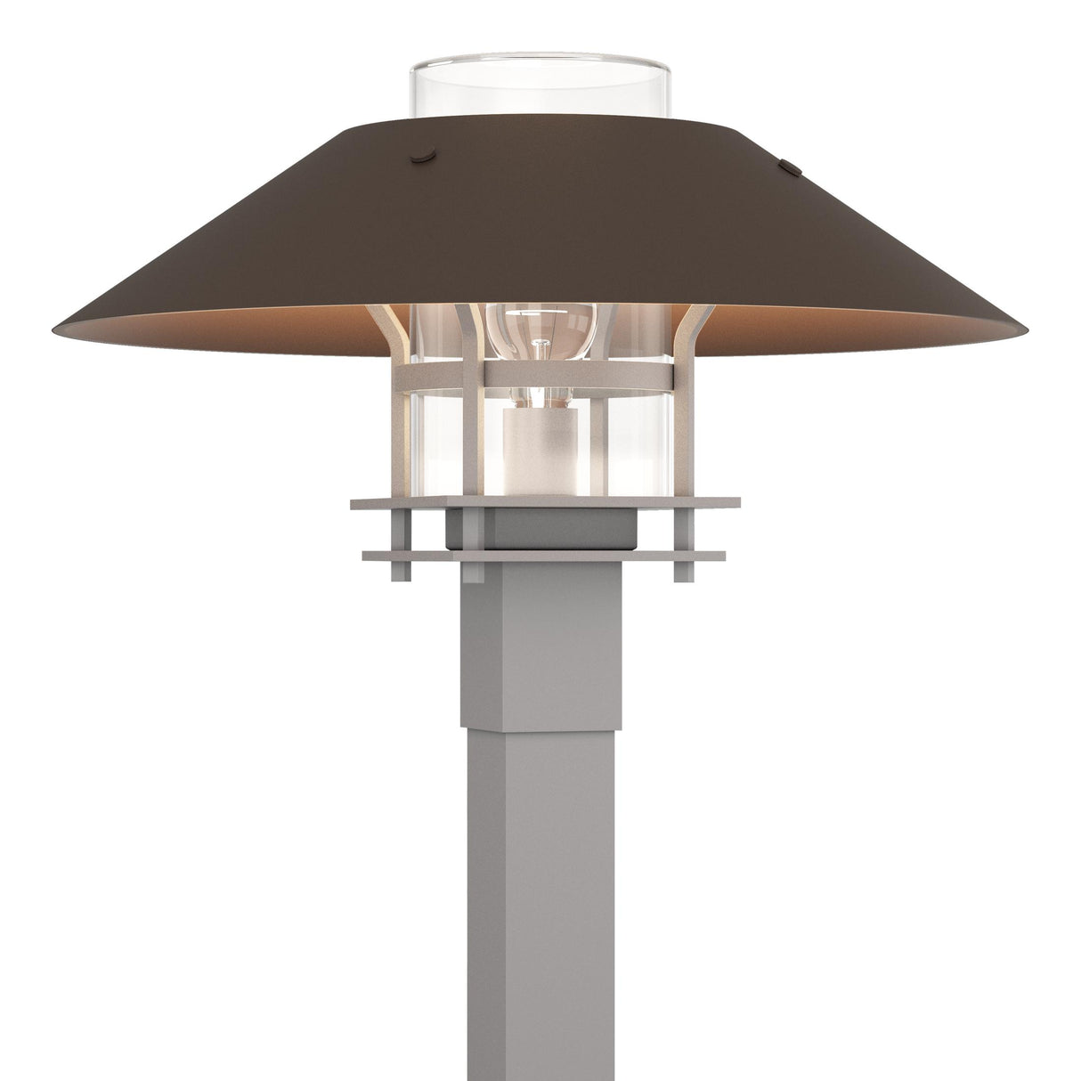 Hubbardton Forge 2021 Coastal Burnished Steel Coastal Bronze Clear Glass (ZM) Henry Outdoor Post Light