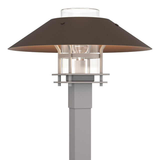 Hubbardton Forge 2021 Coastal Burnished Steel Coastal Bronze Clear Glass (ZM) Henry Outdoor Post Light