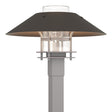 Hubbardton Forge 2021 Coastal Burnished Steel Coastal Dark Smoke Clear Glass (ZM) Henry Outdoor Post Light