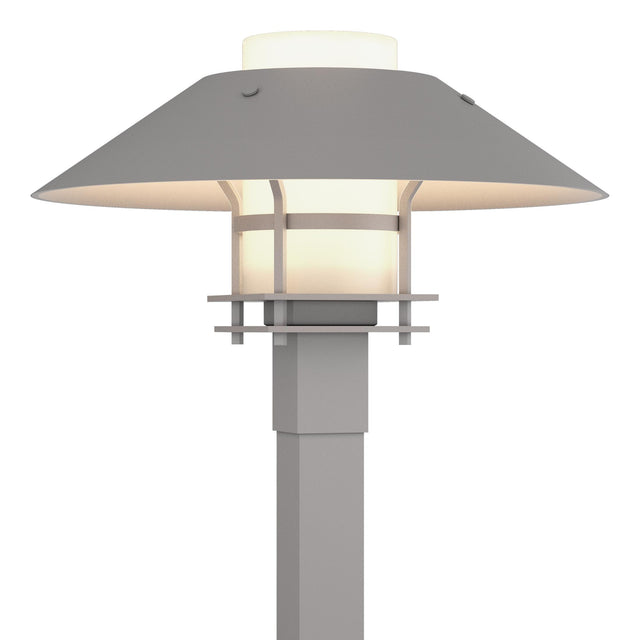 Hubbardton Forge 2021 Coastal Burnished Steel Coastal Burnished Steel Opal Glass (GG) Henry Outdoor Post Light