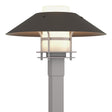 Hubbardton Forge 2021 Coastal Burnished Steel Coastal Dark Smoke Opal Glass (GG) Henry Outdoor Post Light