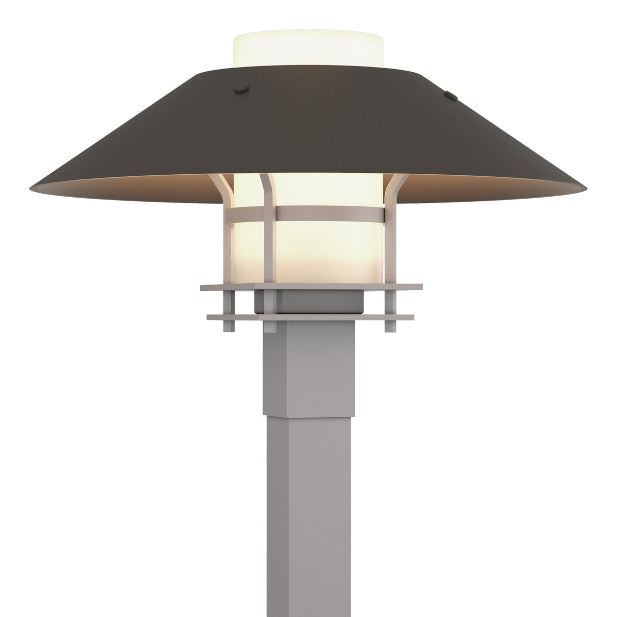 Hubbardton Forge 2021 Coastal Burnished Steel Coastal Dark Smoke Opal Glass (GG) Henry Outdoor Post Light