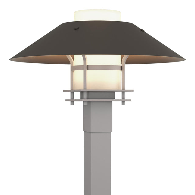 Hubbardton Forge 2021 Coastal Burnished Steel Coastal Dark Smoke Opal Glass (GG) Henry Outdoor Post Light