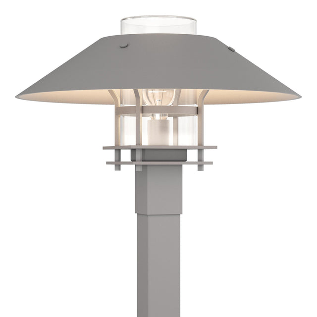 Hubbardton Forge 2021 Coastal Burnished Steel Coastal Burnished Steel Clear Glass (ZM) Henry Outdoor Post Light