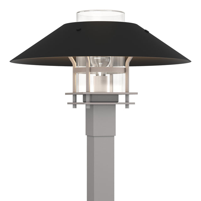 Hubbardton Forge 2021 Coastal Burnished Steel Coastal Black Clear Glass (ZM) Henry Outdoor Post Light