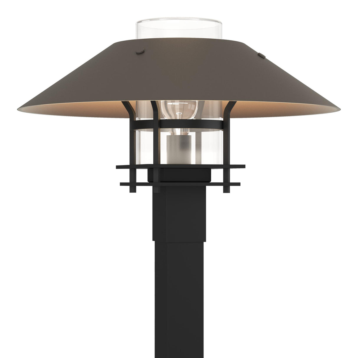 Hubbardton Forge 2021 Coastal Black Coastal Dark Smoke Clear Glass (ZM) Henry Outdoor Post Light