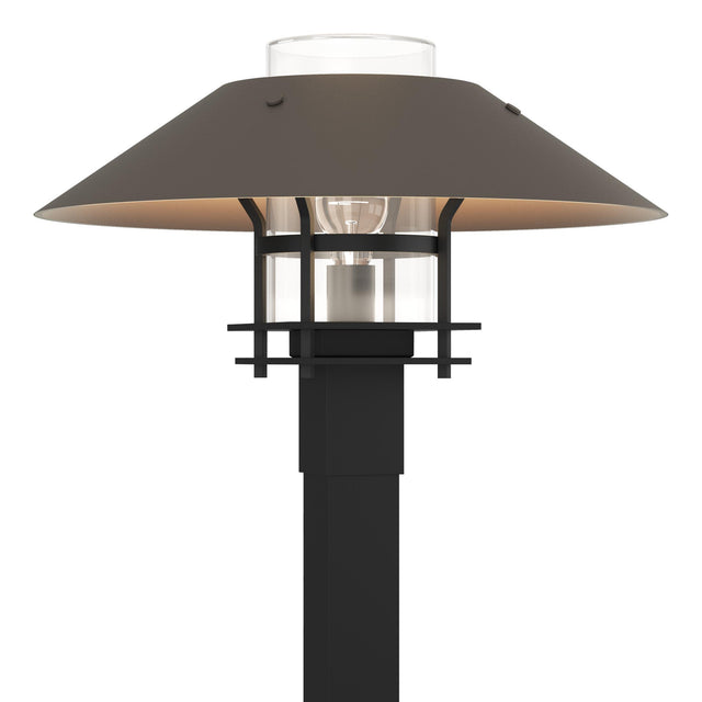Hubbardton Forge 2021 Coastal Black Coastal Dark Smoke Clear Glass (ZM) Henry Outdoor Post Light