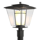 Hubbardton Forge 2010 Coastal Oil Rubbed Bronze Clear Glass with Opal Diffuser (ZU) Beacon Hall Outdoor Post Light