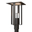 Hubbardton Forge 2021 Coastal Oil Rubbed Bronze Coastal Silver Clear Glass (ZM) Shadow Box Outdoor Post Light