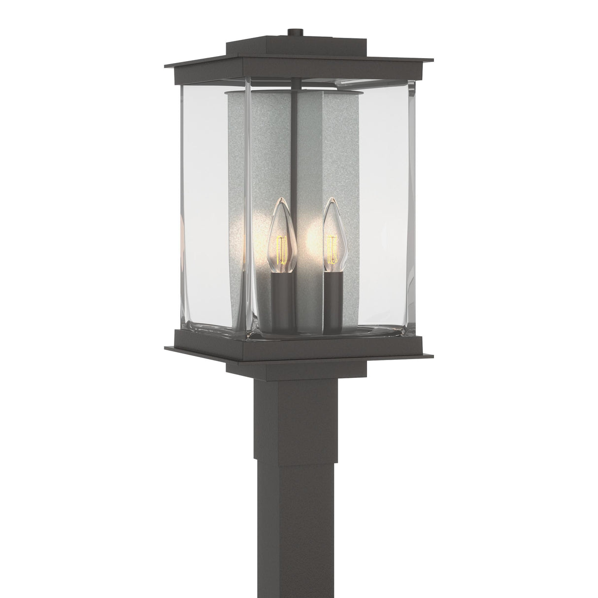 Hubbardton Forge 2021 Coastal Oil Rubbed Bronze Translucent Vintage Platinum Clear Glass (ZM) Kingston Outdoor Post Light