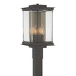 Hubbardton Forge 2021 Coastal Oil Rubbed Bronze Translucent Soft Gold Clear Glass (ZM) Kingston Outdoor Post Light