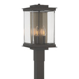Hubbardton Forge 2021 Coastal Oil Rubbed Bronze Translucent Soft Gold Clear Glass (ZM) Kingston Outdoor Post Light