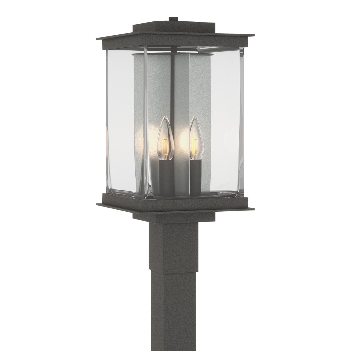 Hubbardton Forge 2021 Coastal Natural Iron Translucent Vintage Platinum Clear Glass (ZM) Kingston Outdoor Post Light