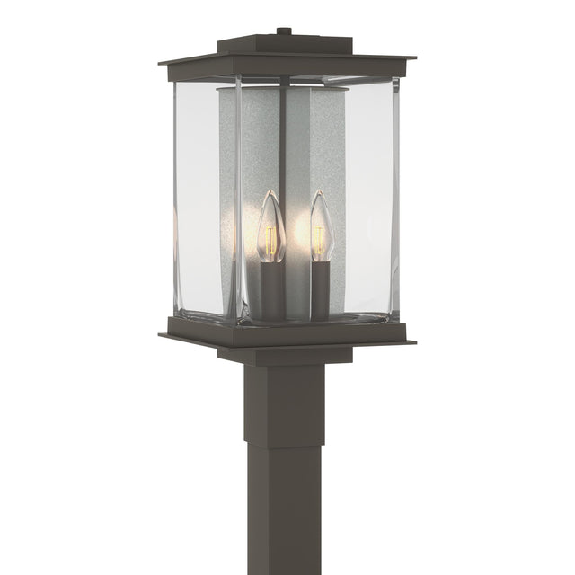 Hubbardton Forge 2021 Coastal Dark Smoke Translucent Vintage Platinum Clear Glass (ZM) Kingston Outdoor Post Light