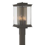 Hubbardton Forge 2021 Coastal Dark Smoke Translucent Soft Gold Clear Glass (ZM) Kingston Outdoor Post Light