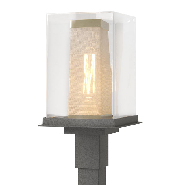 Hubbardton Forge 2021 Coastal Natural Iron Coastal Gold Clear Glass (ZM) Polaris Outdoor Post Light