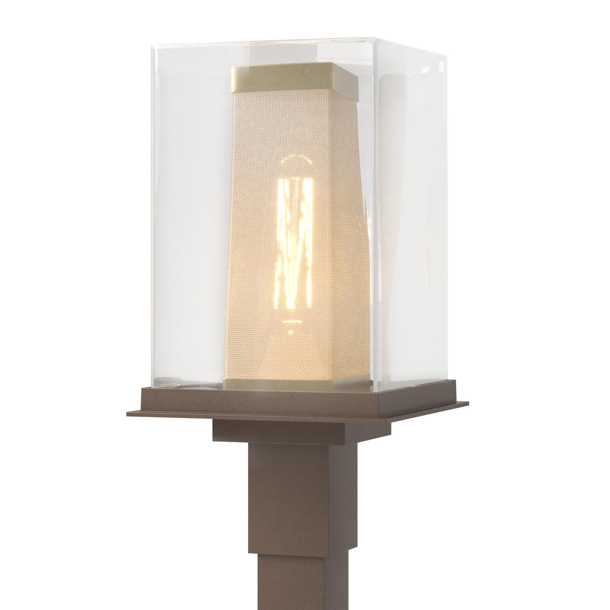 Hubbardton Forge 2021 Coastal Bronze Coastal Gold Clear Glass (ZM) Polaris Outdoor Post Light