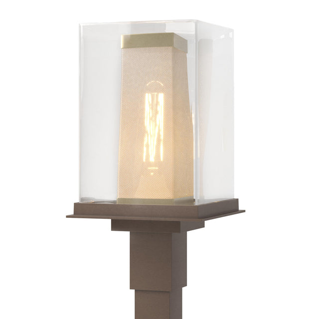 Hubbardton Forge 2021 Coastal Bronze Coastal Gold Clear Glass (ZM) Polaris Outdoor Post Light