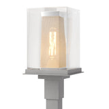 Hubbardton Forge 2021 Coastal Burnished Steel Coastal Silver Clear Glass (ZM) Polaris Outdoor Post Light