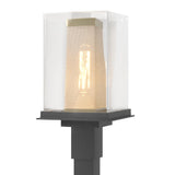 Hubbardton Forge 2021 Coastal Black Coastal Gold Clear Glass (ZM) Polaris Outdoor Post Light