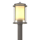 Hubbardton Forge 2012 Coastal Burnished Steel Seeded Glass with Opal Diffuser (ZS) Meridian Outdoor Post Light