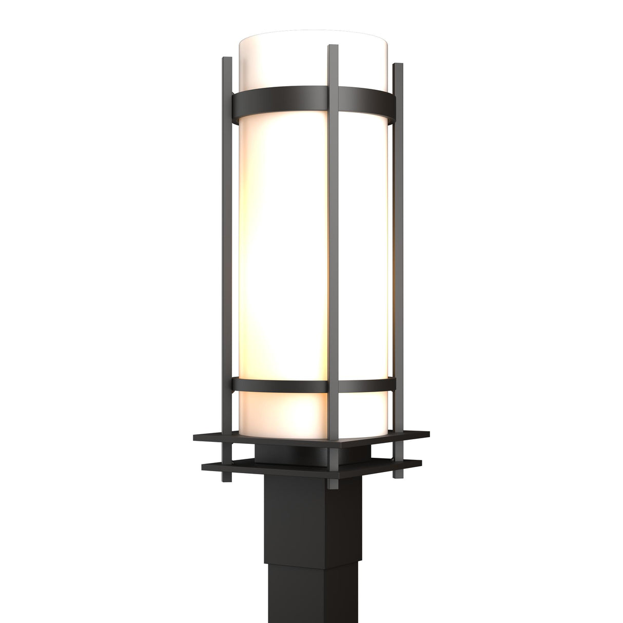 Hubbardton Forge 2002 Coastal Oil Rubbed Bronze Opal Glass (GG) Banded Outdoor Post Light