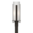 Hubbardton Forge 2002 Coastal Oil Rubbed Bronze Opal Glass (GG) Forged Vertical Bars Outdoor Post Light