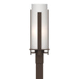 Hubbardton Forge 2002 Coastal Bronze Opal Glass (GG) Forged Vertical Bars Outdoor Post Light
