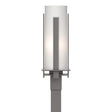 Hubbardton Forge 2002 Coastal Burnished Steel Opal Glass (GG) Forged Vertical Bars Outdoor Post Light