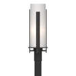 Hubbardton Forge 2002 Coastal Black Opal Glass (GG) Forged Vertical Bars Outdoor Post Light