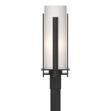 Hubbardton Forge 2002 Coastal Black Opal Glass (GG) Forged Vertical Bars Outdoor Post Light