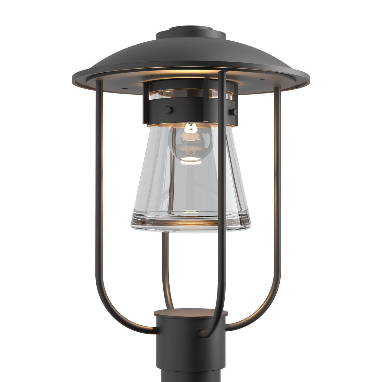 Hubbardton Forge 2019 Coastal Oil Rubbed Bronze Clear Glass (ZM) Erlenmeyer Outdoor Post Light