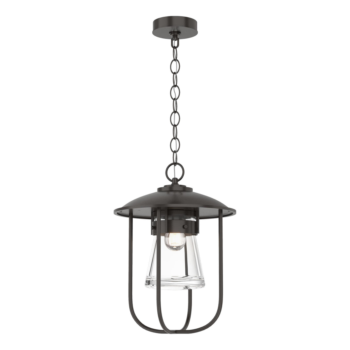 Hubbardton Forge 2019 Coastal Oil Rubbed Bronze Clear Glass (ZM) Erlenmeyer Outdoor Pendant