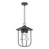 Hubbardton Forge 2019 Coastal Oil Rubbed Bronze Clear Glass (ZM) Erlenmeyer Outdoor Pendant