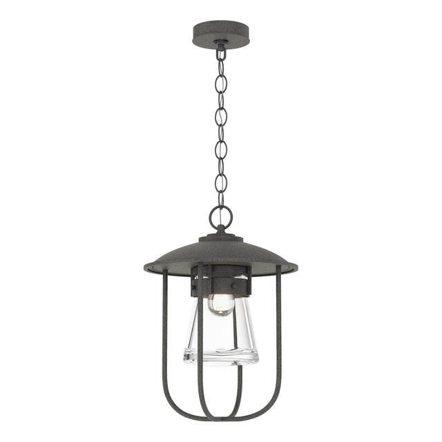 Hubbardton Forge 2019 Coastal Natural Iron Clear Glass (ZM) Erlenmeyer Outdoor Pendant
