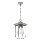 Hubbardton Forge 2019 Coastal Burnished Steel Clear Glass (ZM) Erlenmeyer Outdoor Pendant
