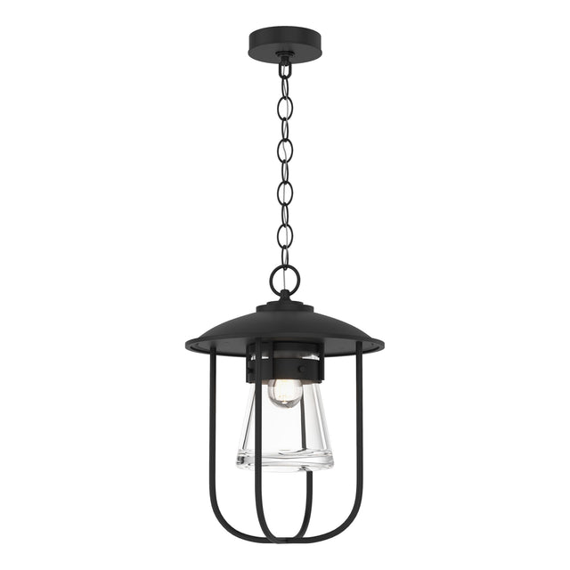 Hubbardton Forge 2019 Coastal Black Clear Glass (ZM) Erlenmeyer Outdoor Pendant