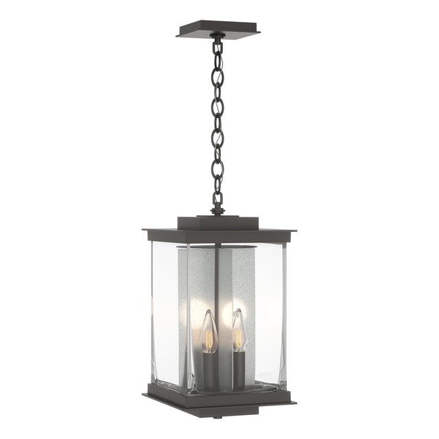 Hubbardton Forge 2021 Coastal Oil Rubbed Bronze Translucent Vintage Platinum Clear Glass (ZM) Kingston Outdoor Large Lantern