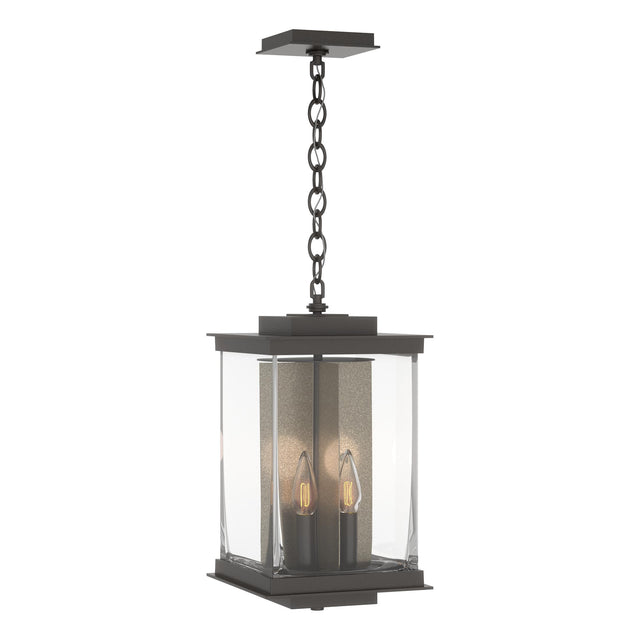 Hubbardton Forge 2021 Coastal Oil Rubbed Bronze Translucent Soft Gold Clear Glass (ZM) Kingston Outdoor Large Lantern