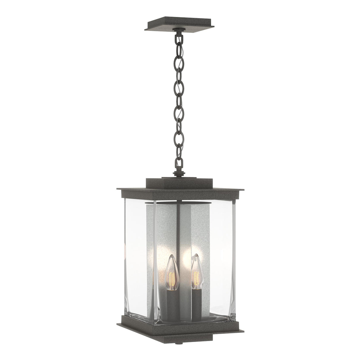 Hubbardton Forge 2021 Coastal Natural Iron Translucent Vintage Platinum Clear Glass (ZM) Kingston Outdoor Large Lantern